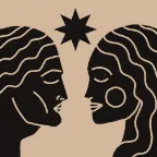 Illustration d’un homme et d’une femme face à face